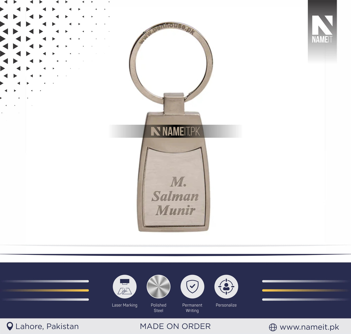 Personalized Metal Keychain, Business Logo, Name, Custom Marketing Business Merchandise, NAMEIT PAKISTAN