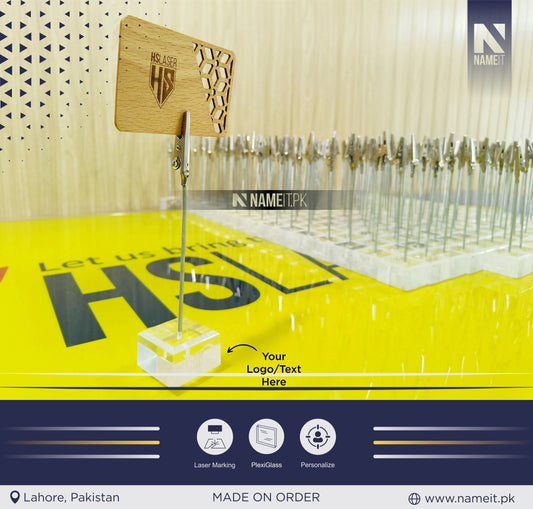 Office Note Holder, Card Holder With PlaxiGlass Base NAMEIT PAKISTAN