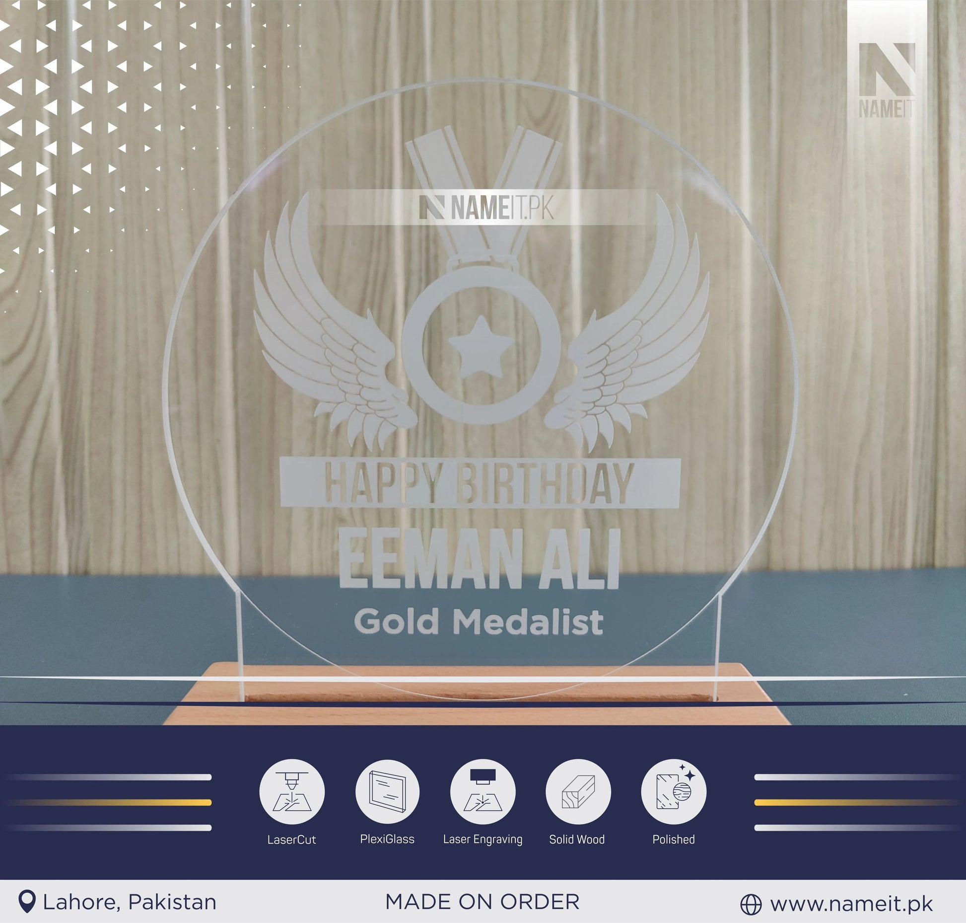 Personalized Lamp Led - Award Led Lamp - Acrylic Night Lamp - Gift for Appreciation NAMEIT PAKISTAN