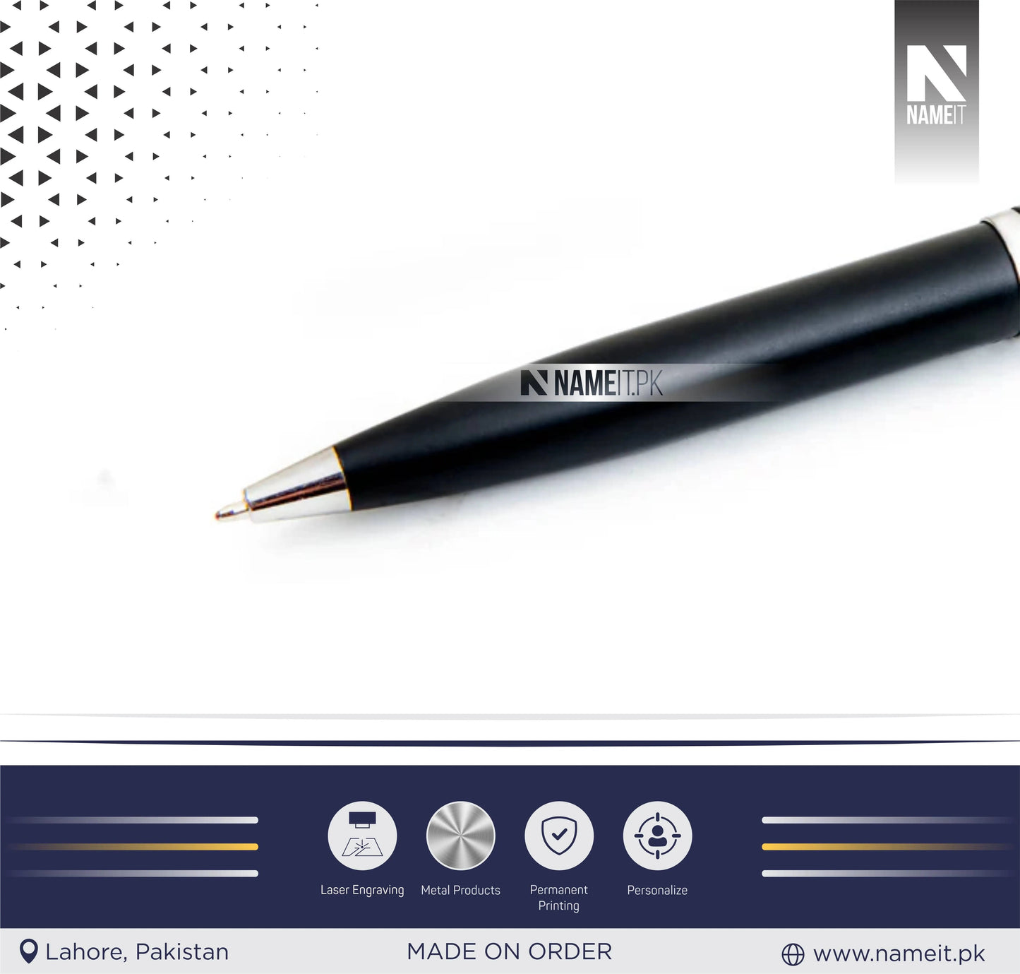 Personalized Premium Stylish Black With Gold Rim Ball Pen, Custom teacher gift,company gifts,student gift,Wedding Gifts,Anniversary Gift,gift for coworker NAMEIT PAKISTAN