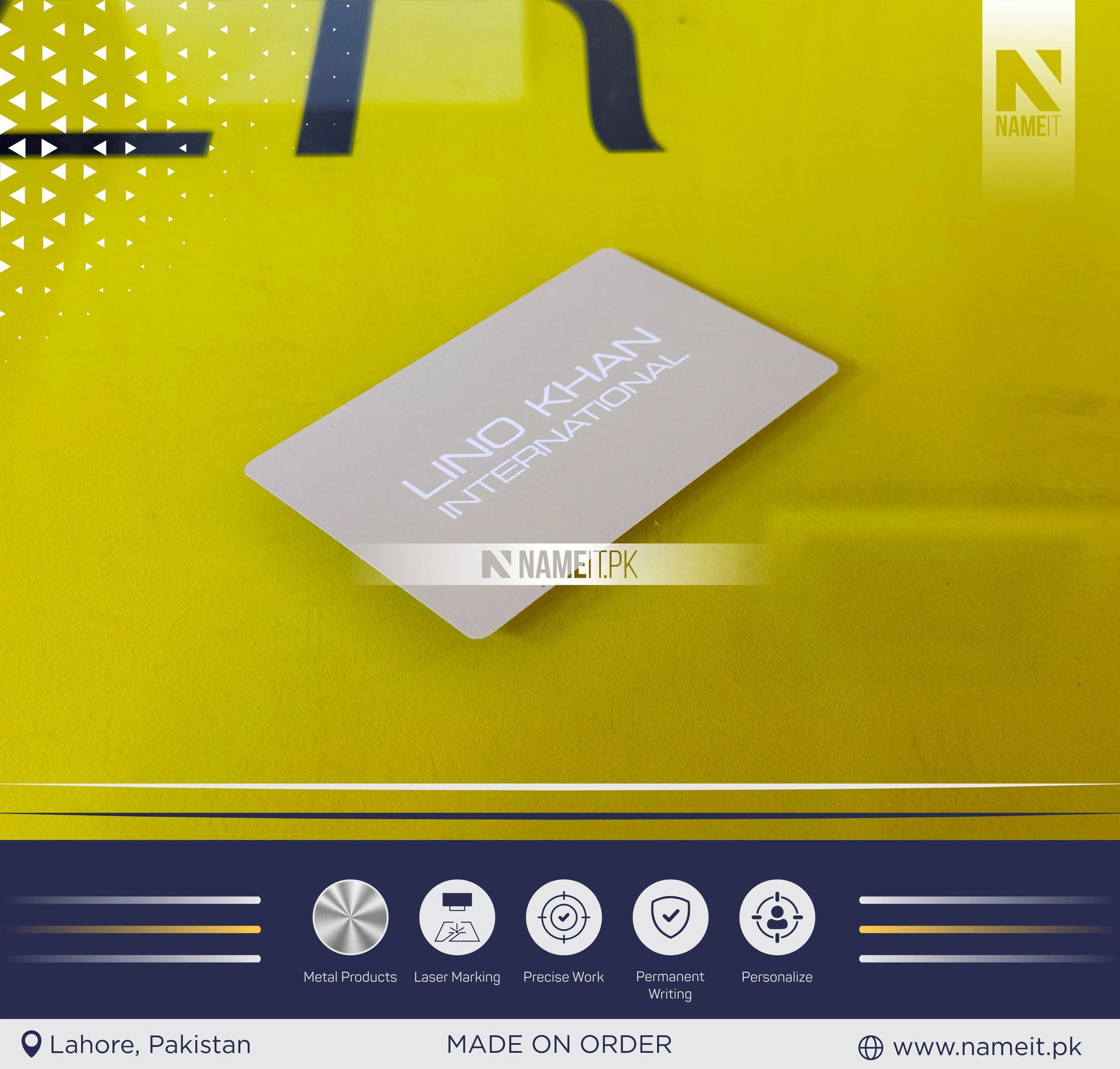 Custom Metal Business Card, Personalized Laser Engraved Metal Card with Single or Double-Sided Engraving NAMEIT PAKISTAN