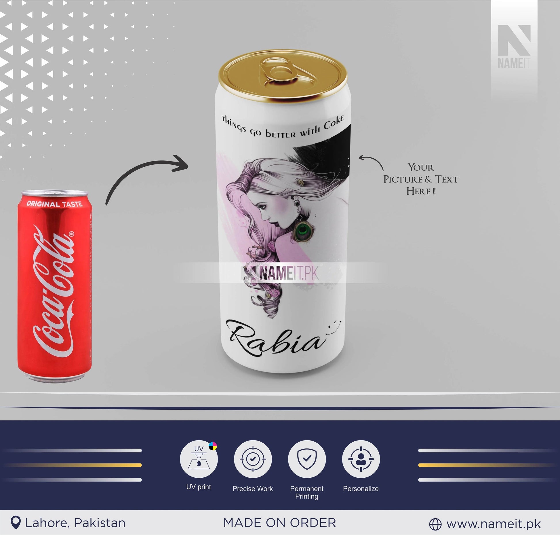 Custom Digital Printed Cold Drink Can Label, Unique Gift For Cold Drink Lover NAMEIT PAKISTAN