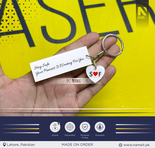 KeyChain, Drive Safe Acrylic Sandwich Keychain Drive Safe I Need You Here With Me Keychain Personalized Keychain Driver Gift Long Distance Relationship Boyfriend Gift