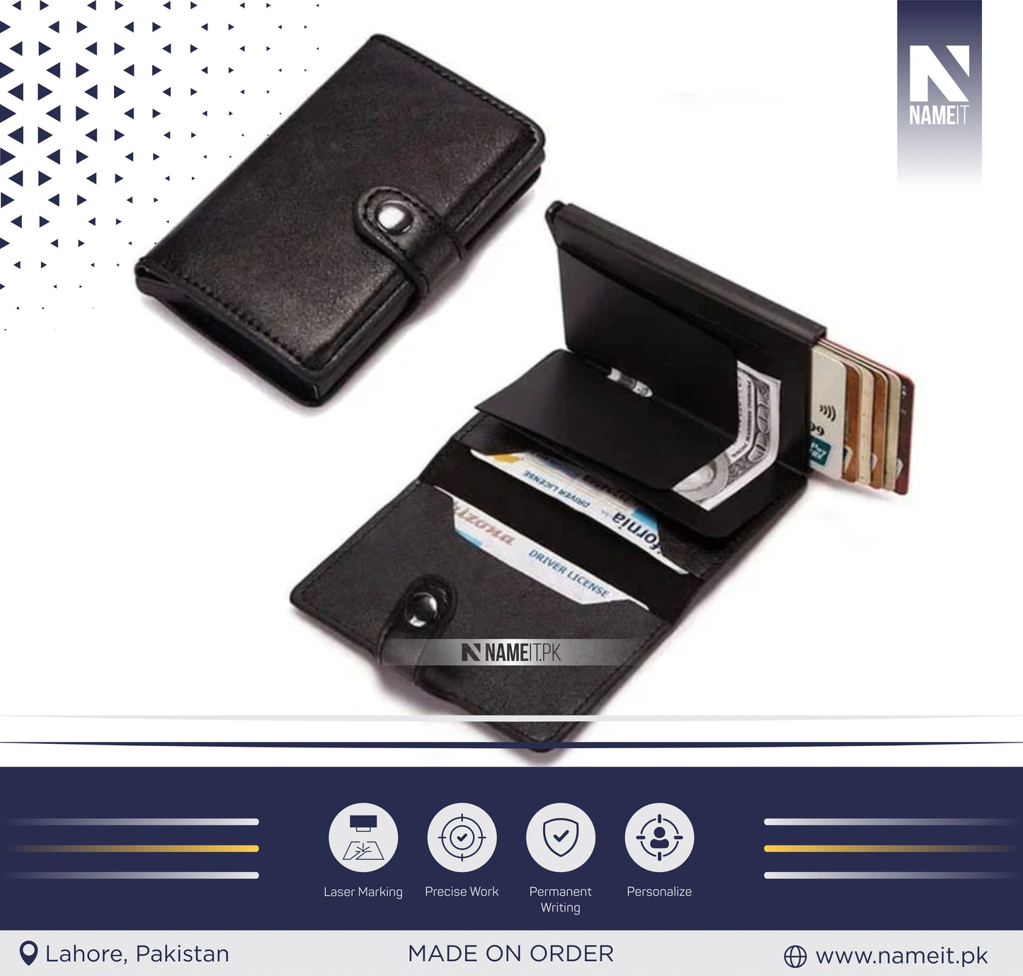 Metal RFID Blocking card Holder Fashion Slim Thin Card holder Aluminum Card holder Pop up Card holder Wallet Automatic button Wallet