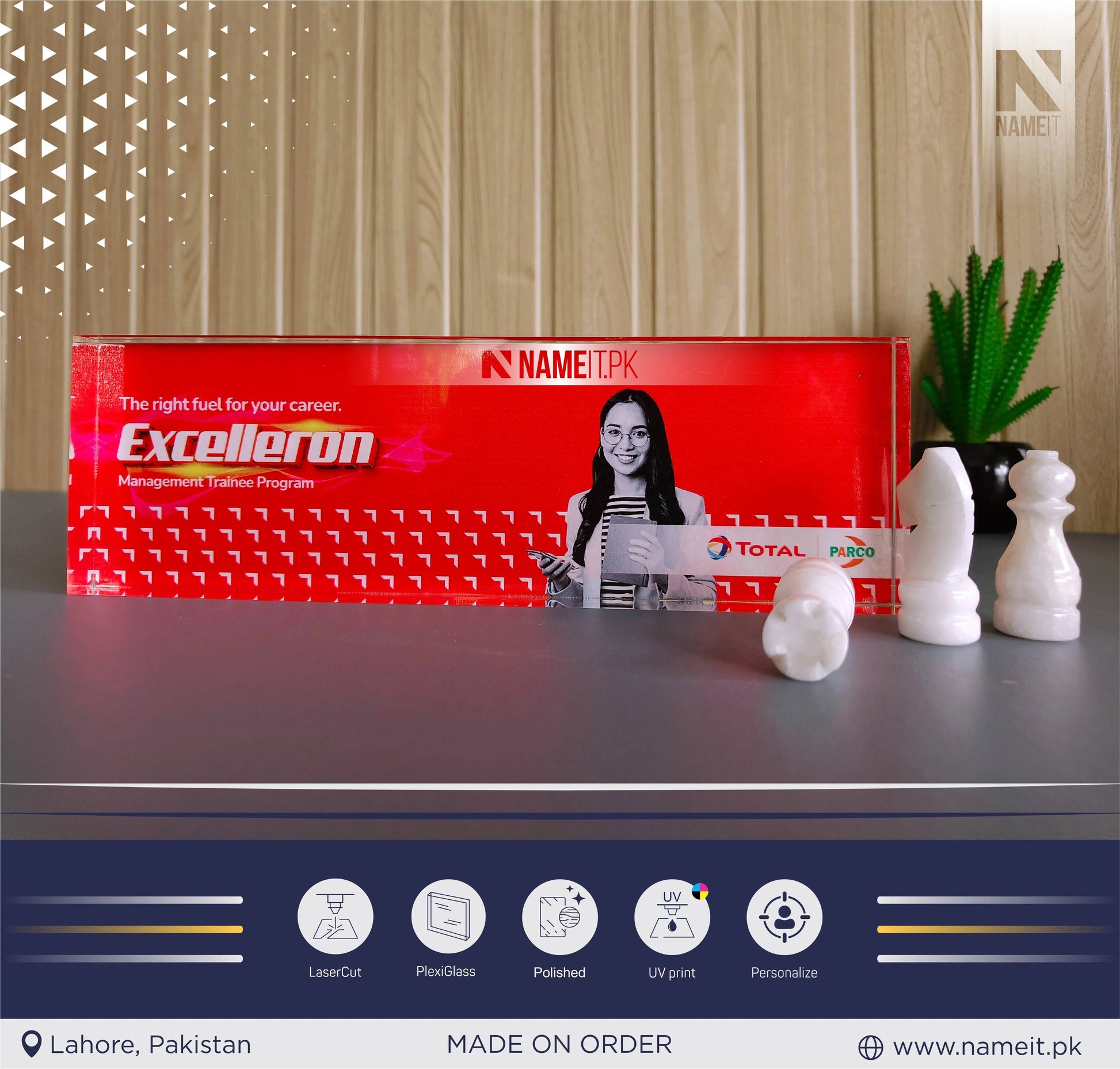 Custom Clear Acrylic Logo Block Branding Blocks NAMEIT PAKISTAN