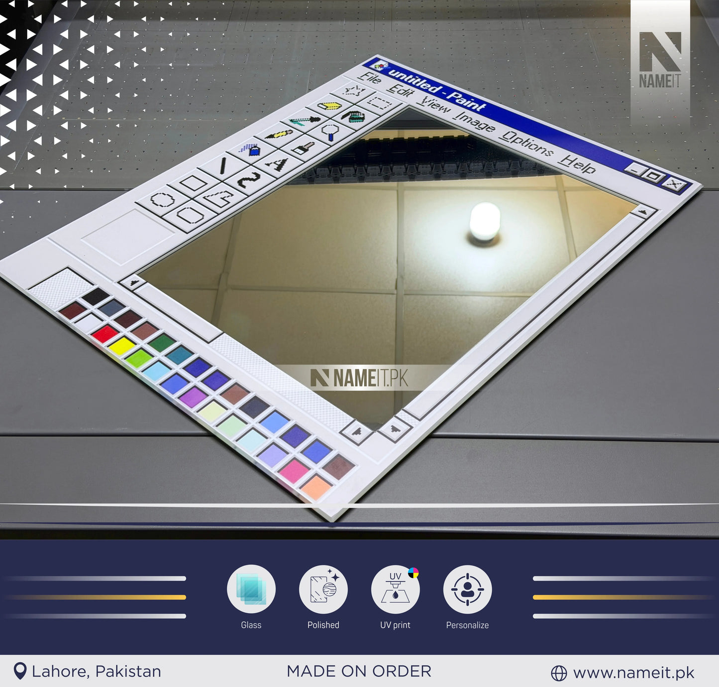 Ms Paint Mirror, Retro Windows Paint Inspired Mirror, Nostalgic Aesthetic Decor, Handmade Pixel Mirror, Paint Mirror, Gift for Designers