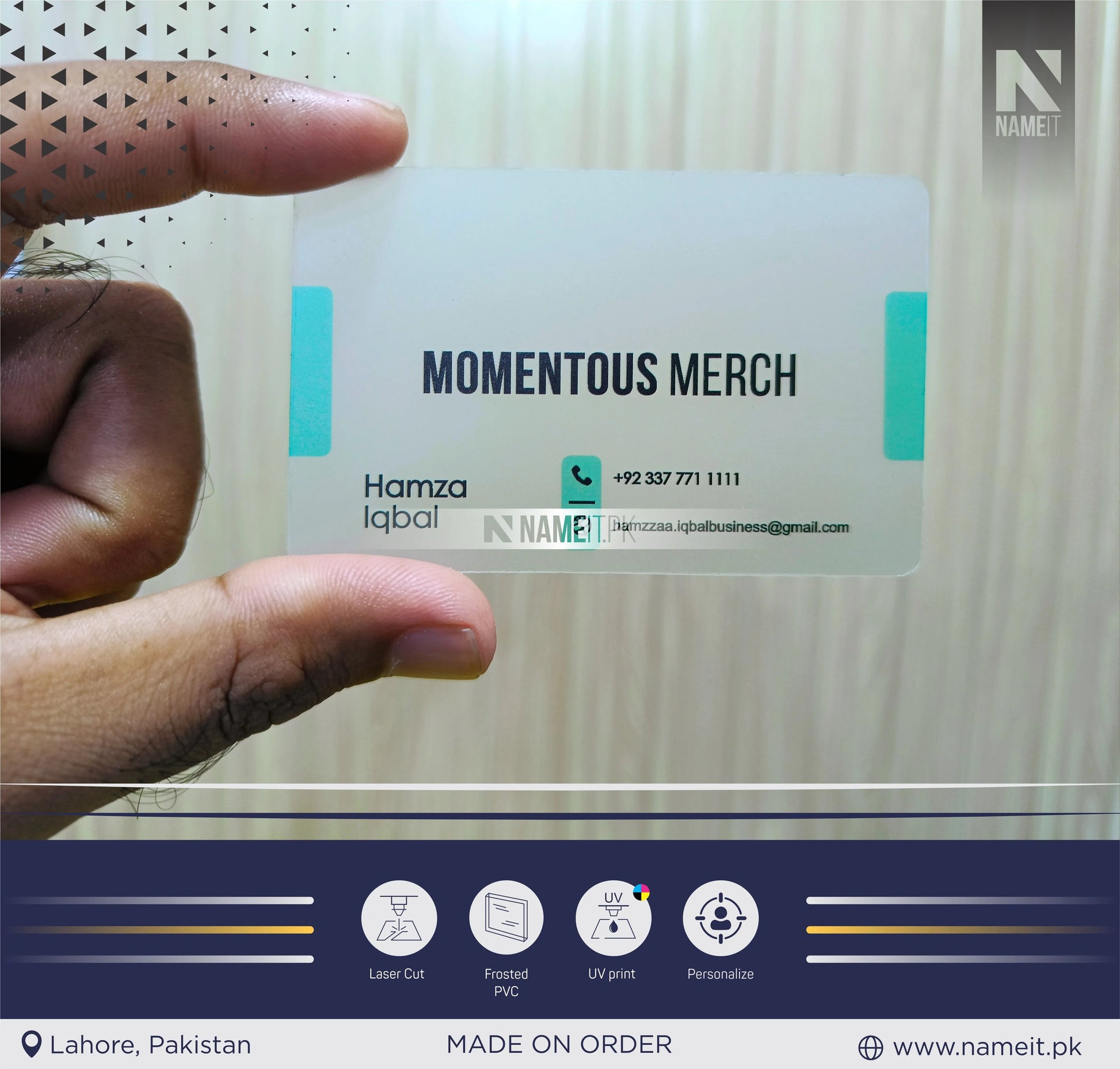 Transparent Business Card, Create an impeccable impression for your business, brand with charming Transparent Business Card NAMEIT PAKISTAN