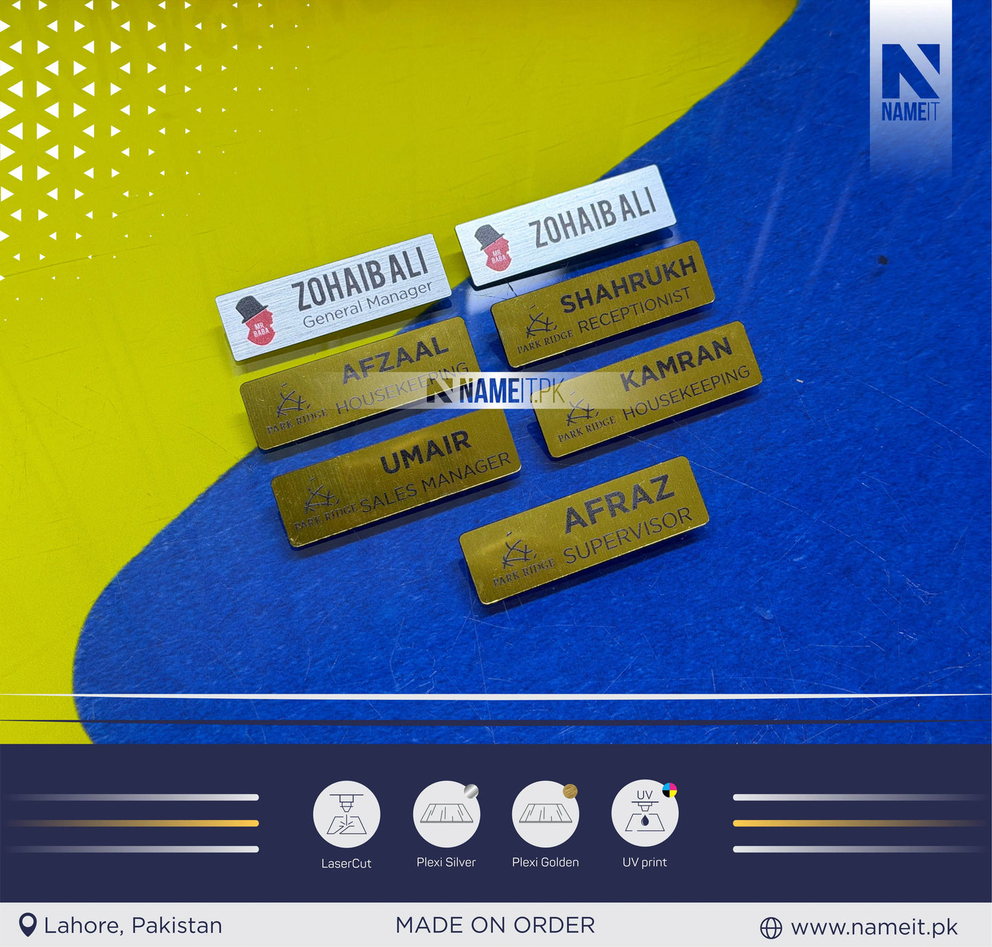 Badge, Personalised Name Badge Staff ID Tag With Magnet Attachment - Custom Laser Engraved Premium Office, Hospital, School Name Badge