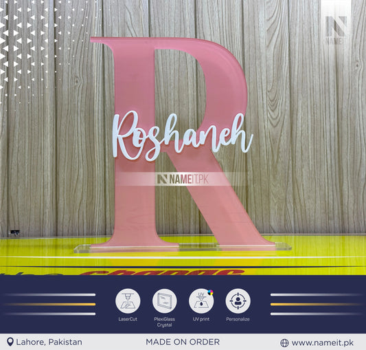 Girls or Boys Room Large Acrylic Letter Uv Printed, Initial with Name sign for Nursery Wall Decor. Custom nursery decor, Kids room cutout, Monogram (Copy)