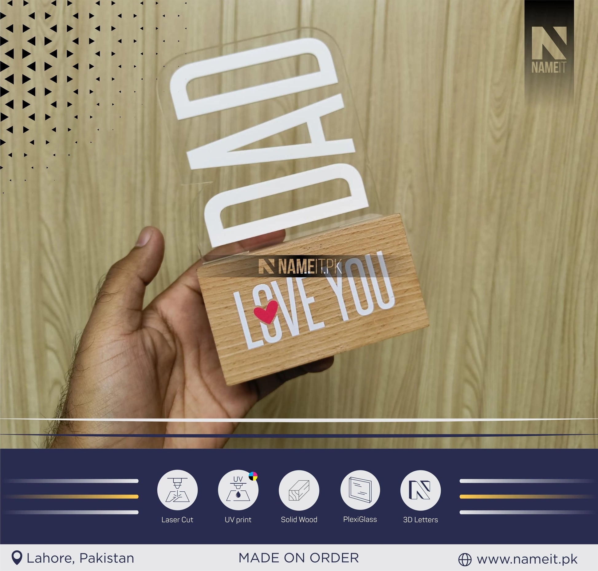 Gift For Father Day, Happy Father Day Celebration, Love You DAD, Customizable NAMEIT PAKISTAN