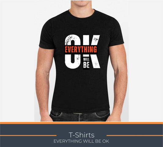 TShirt, EVERYTHING WILL BE OK,Elegant Custom Polo T-Shirts - Vibrant Color Logos for Corporate, Sports Teams, Golf Events, Personalized Logo for Stylish Casual Wear