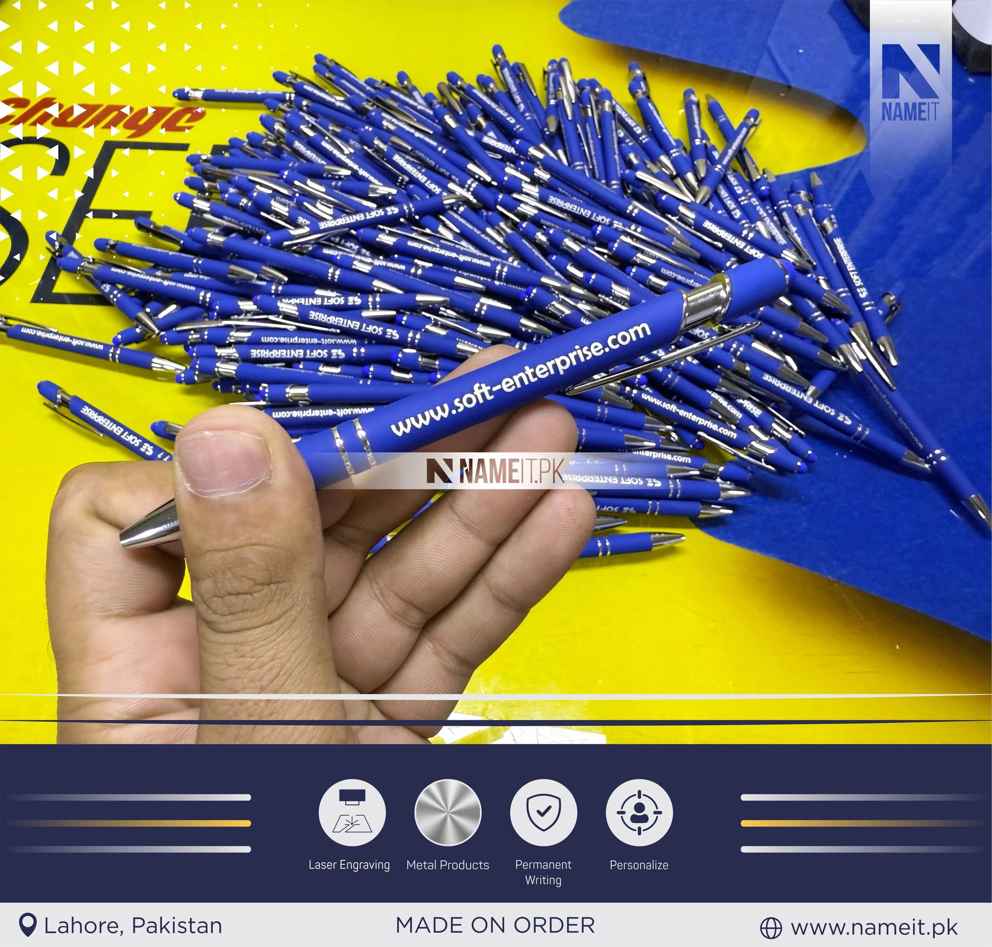 Custom Stylus Metal ballpoint pens with engraving / desired text / company logo / name / advertising item NAMEIT PAKISTAN
