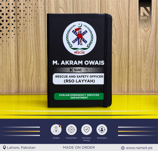 Diary, Custom Diary Printed, Customize Diary For Punjab Emergency Services Department Government of the Punjab - Congratulations Gift - Government Officer Gift - Officer Gift - New Job Gift