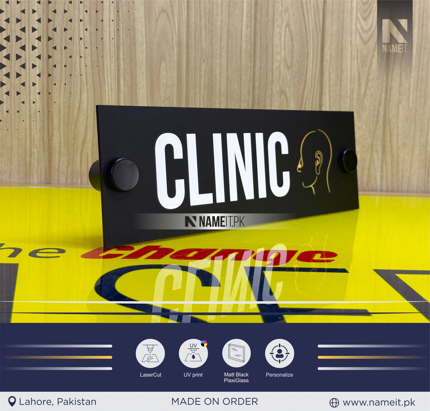 Custom Acrylic Logo Sign for Door or Wall, Modern Salon Sign, Business Signage, Business Door Plaque, Spa Room, Clinic