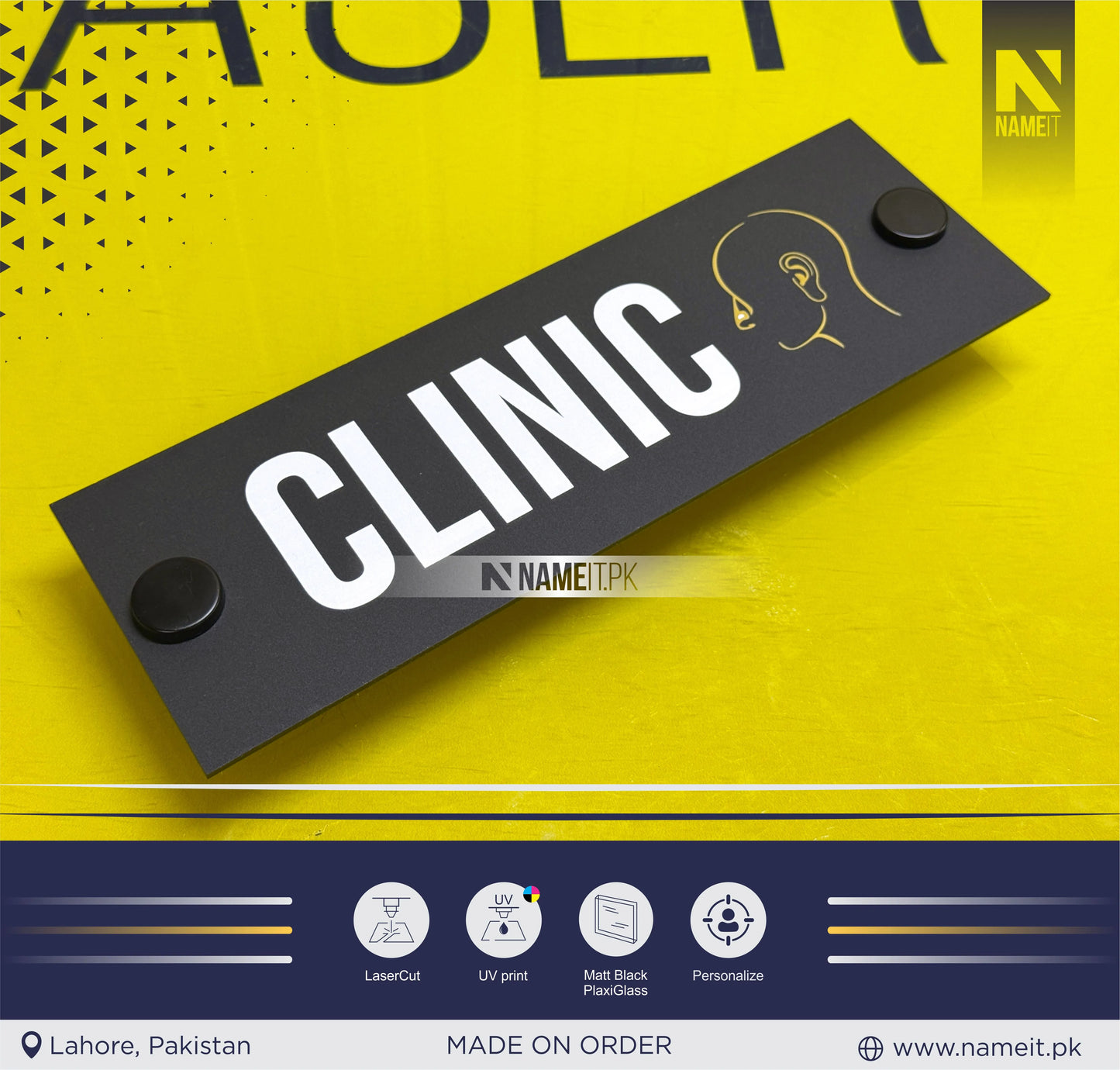 Custom Acrylic Logo Sign for Door or Wall, Modern Salon Sign, Business Signage, Business Door Plaque, Spa Room, Clinic