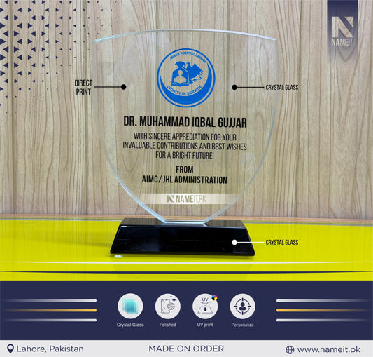 Shield, UV Printed Award Shield, Trophy Shield, Glass award Shield, Recognition Shield