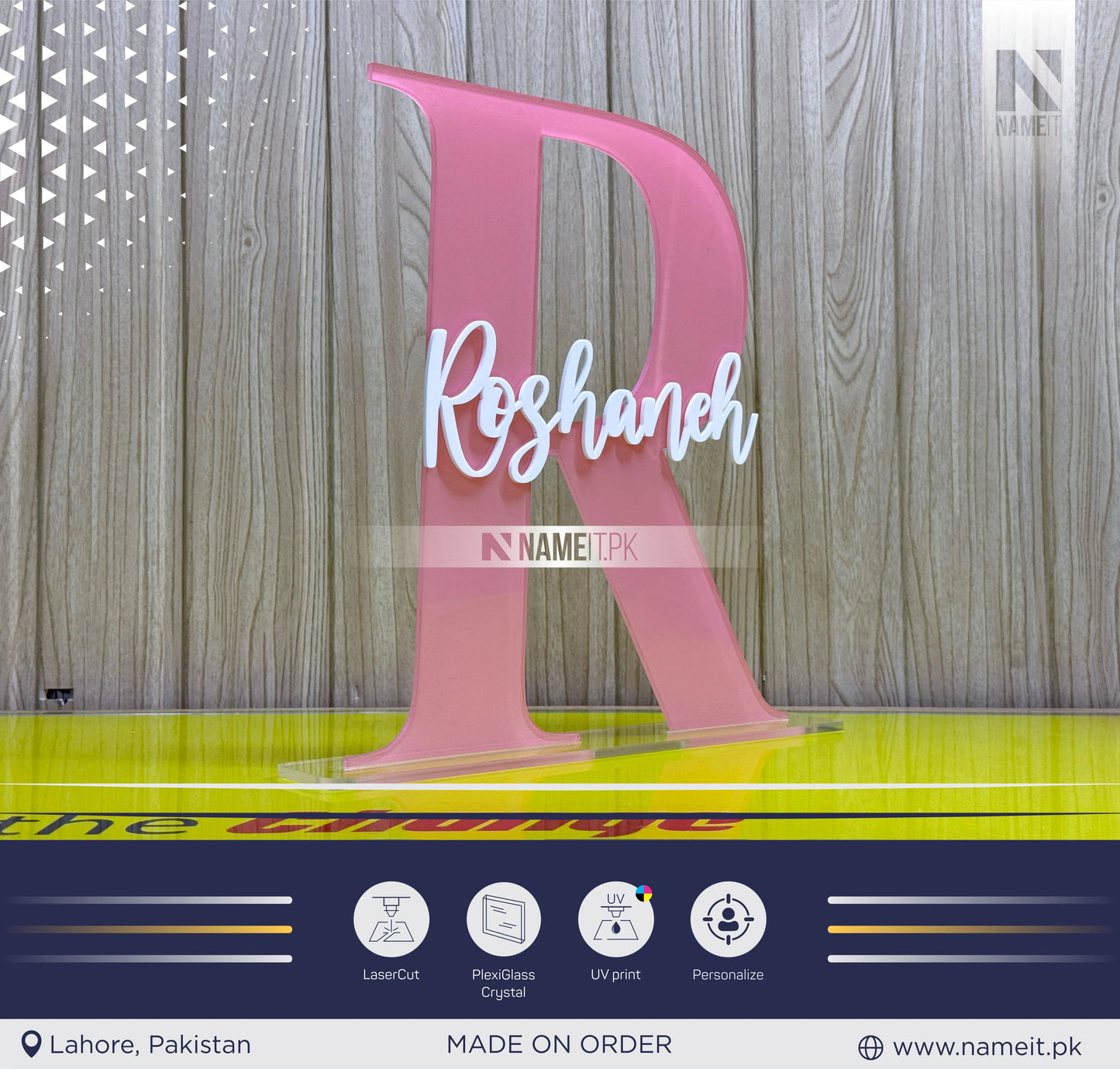 Girls or Boys Room Large Acrylic Letter Uv Printed, Initial with Name sign for Nursery Wall Decor. Custom nursery decor, Kids room cutout, Monogram (Copy)