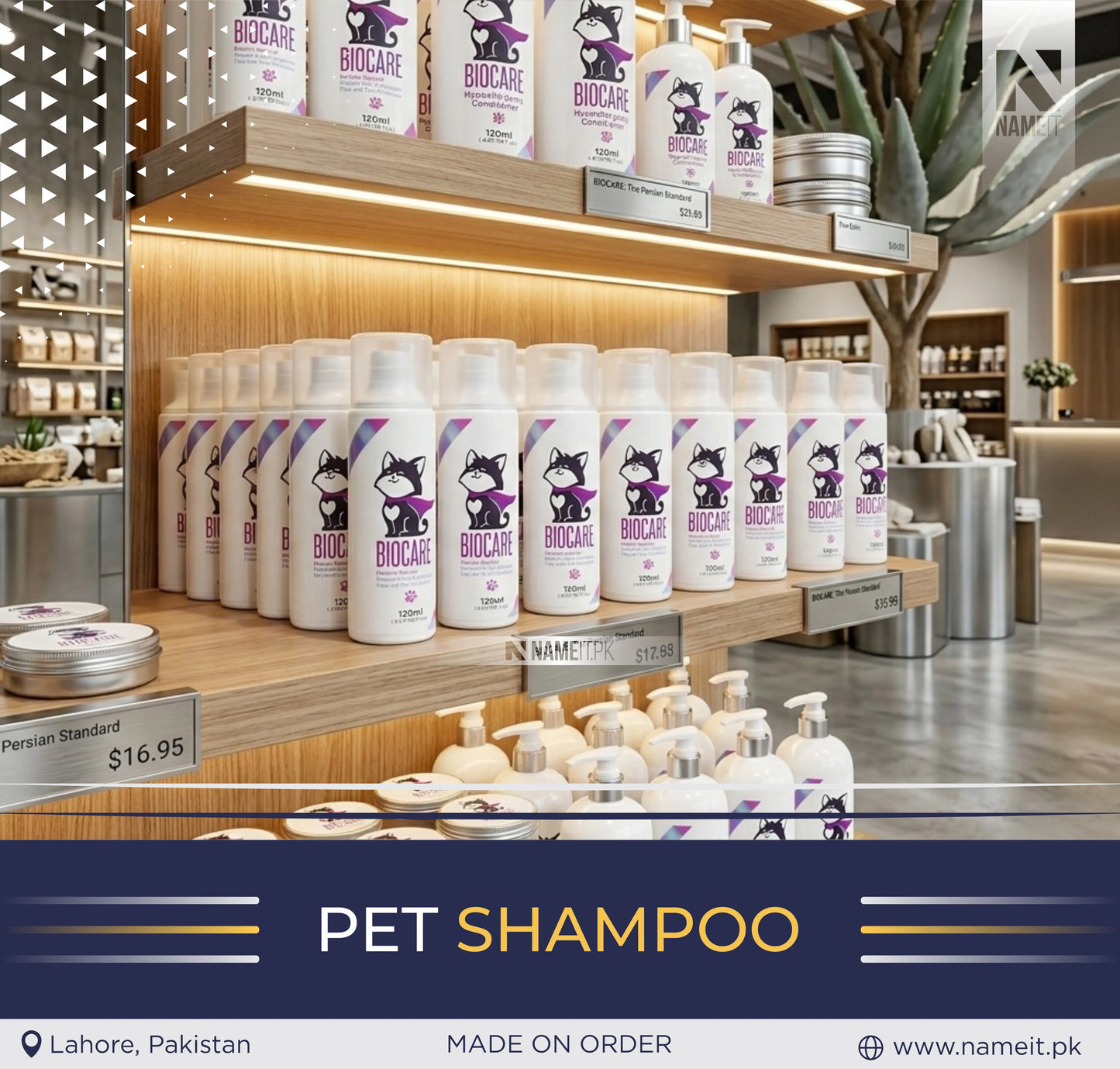 BIOCARE Premium Cat Shampoo 120ml – Gentle Cleansing Shampoo for Cats | Soft & Shiny Coat | Pet Grooming Shampoo | Odor Control | Suitable for All Cat Breeds