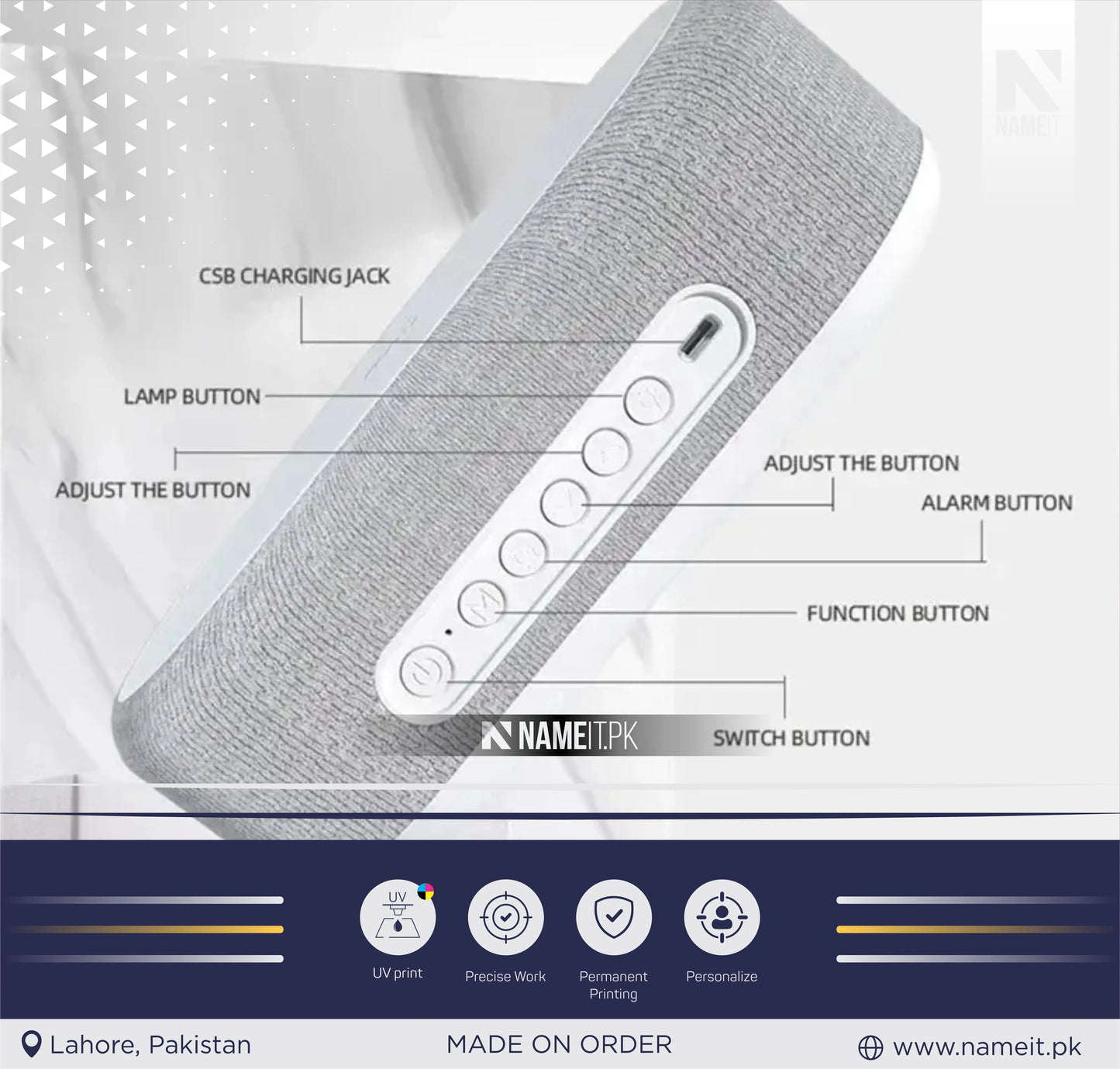 New Alarm Clock Time LED Light Thermometer Bluetooth Speaker 15W Fast Charging Dock Station for IPhone Samsung Wireless Charger