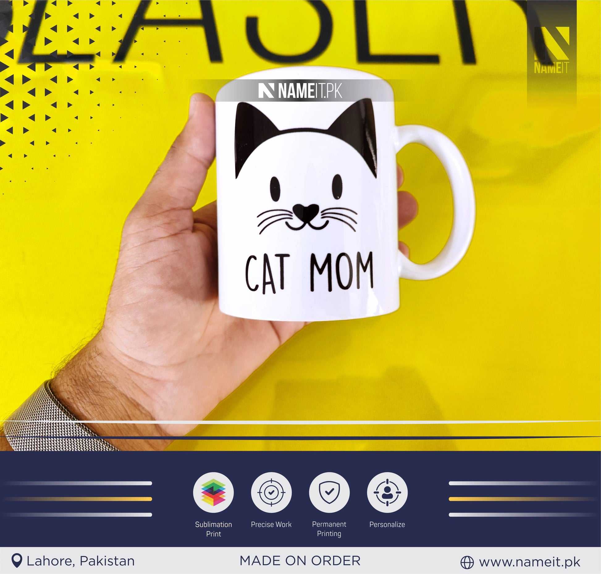 Mug, Customize Mug Cat Mom Mug Cat Mom Gift Cat Lover Cat Owner Cats Kitten Coffee Cup NAMEIT PAKISTAN