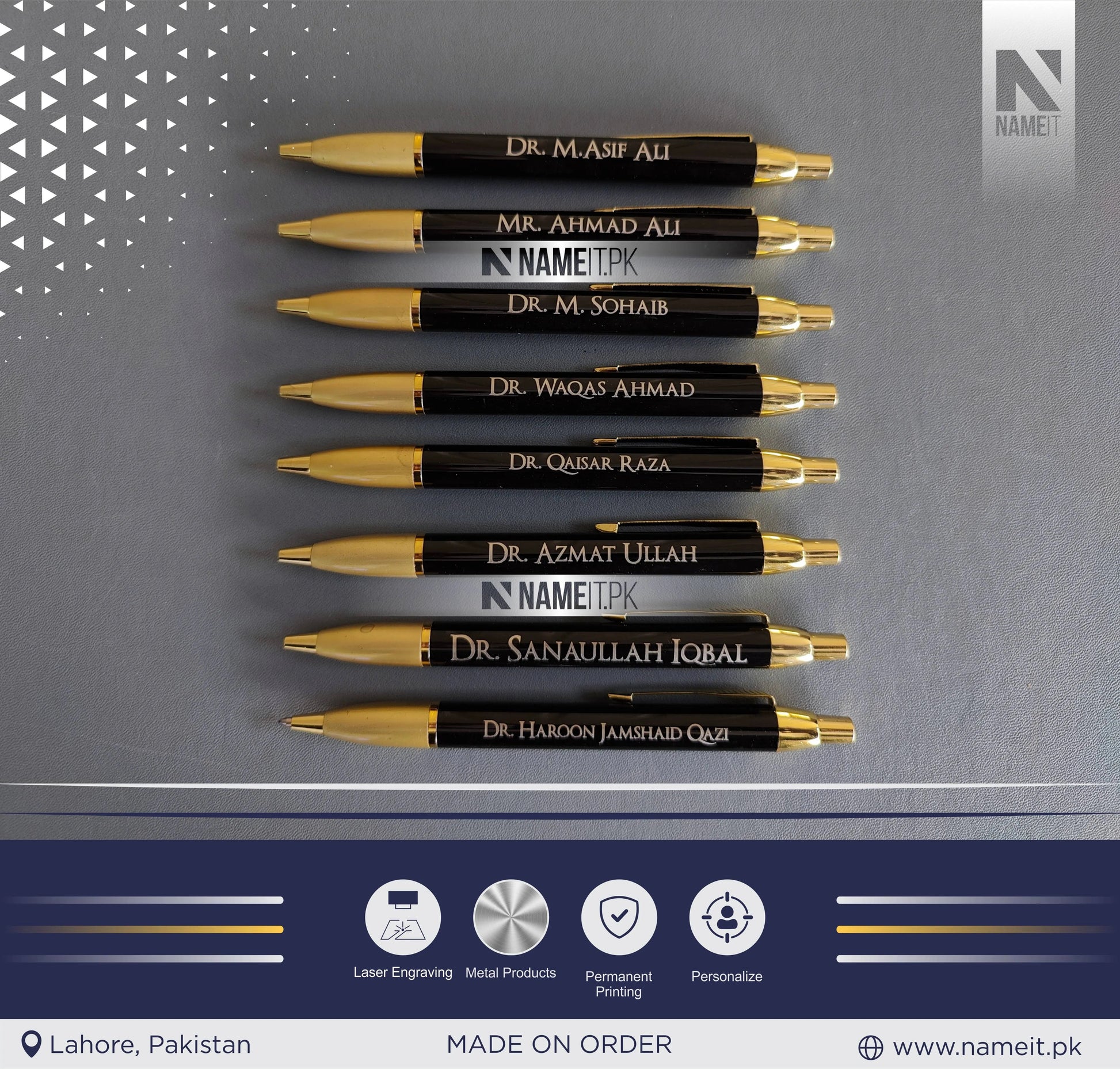 Personalized PEN, Roller Ballpen, Ballpoint Pen, Refillable Pens and retractable medium refill pen with black ink. NAMEIT PAKISTAN