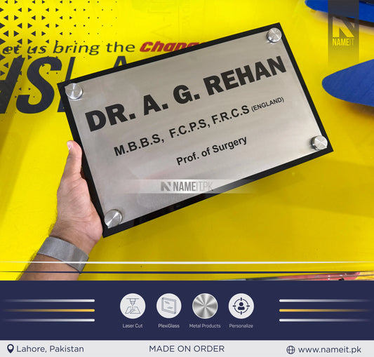 Printed Name Plate Steel & Acrylic, indoor & outdoor, Office name Plate, House Name Plate