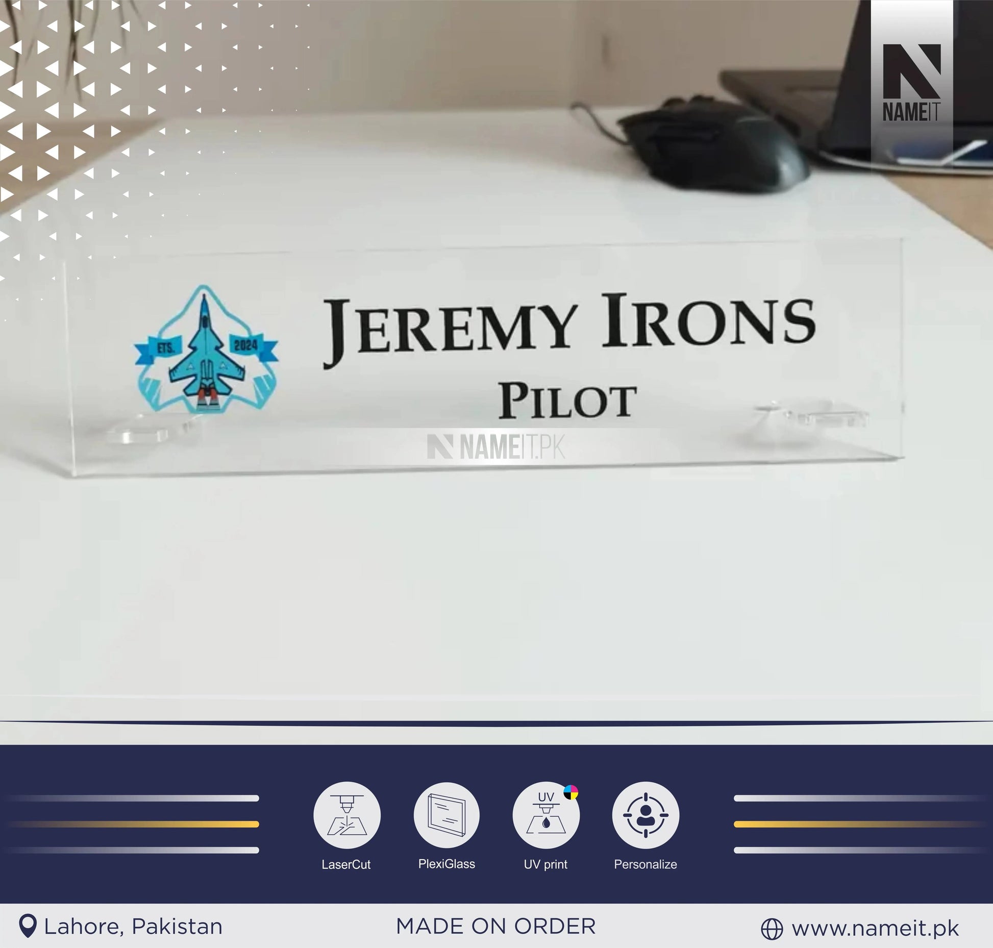 Personalized Desk Name Plate, Desk Sign, Plaque, Office Sign. NAMEIT PAKISTAN