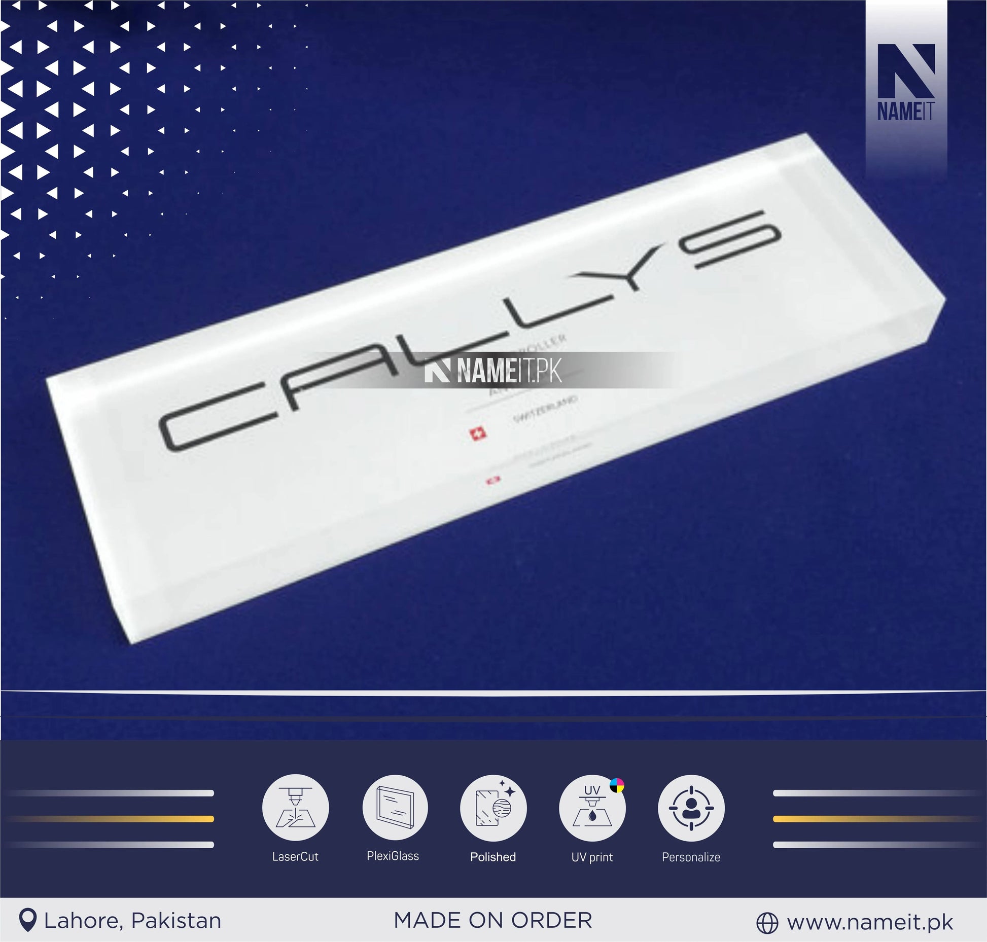 Custom Clear Acrylic Logo Block Branding Blocks NAMEIT PAKISTAN