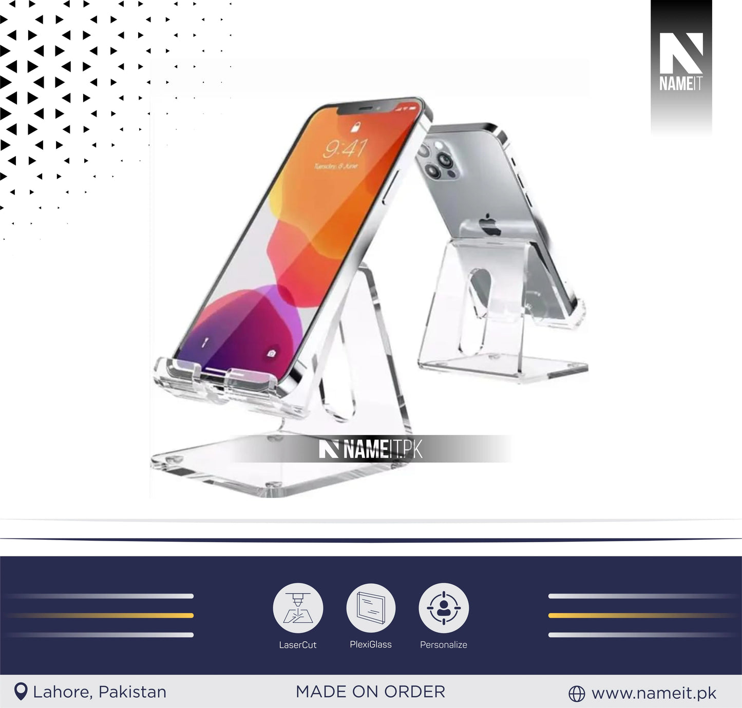 Acrylic Mobile Phone Stand for Desk, Phone Holder for Table, Bed & Home, Portable Mobile Holder for Desk Table, Mobile Accessories & Cell Phone Stand Holder, Mobile Stand for Bed While Lying