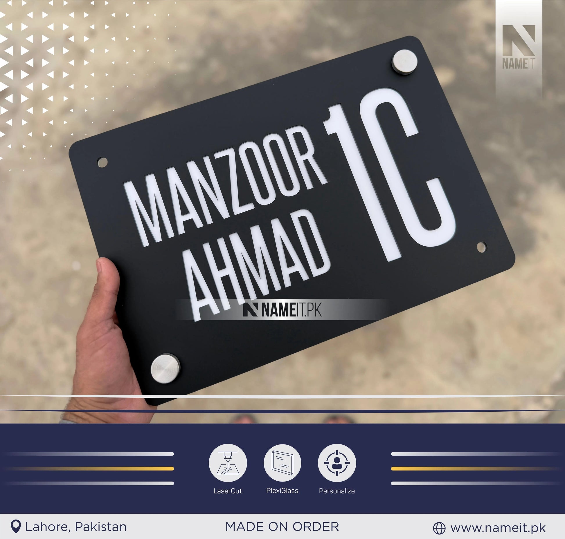 House Name Plate, House Name Sign Plaque Home Door Address House Decor Custom Home Name Plate Sign NAMEIT PAKISTAN