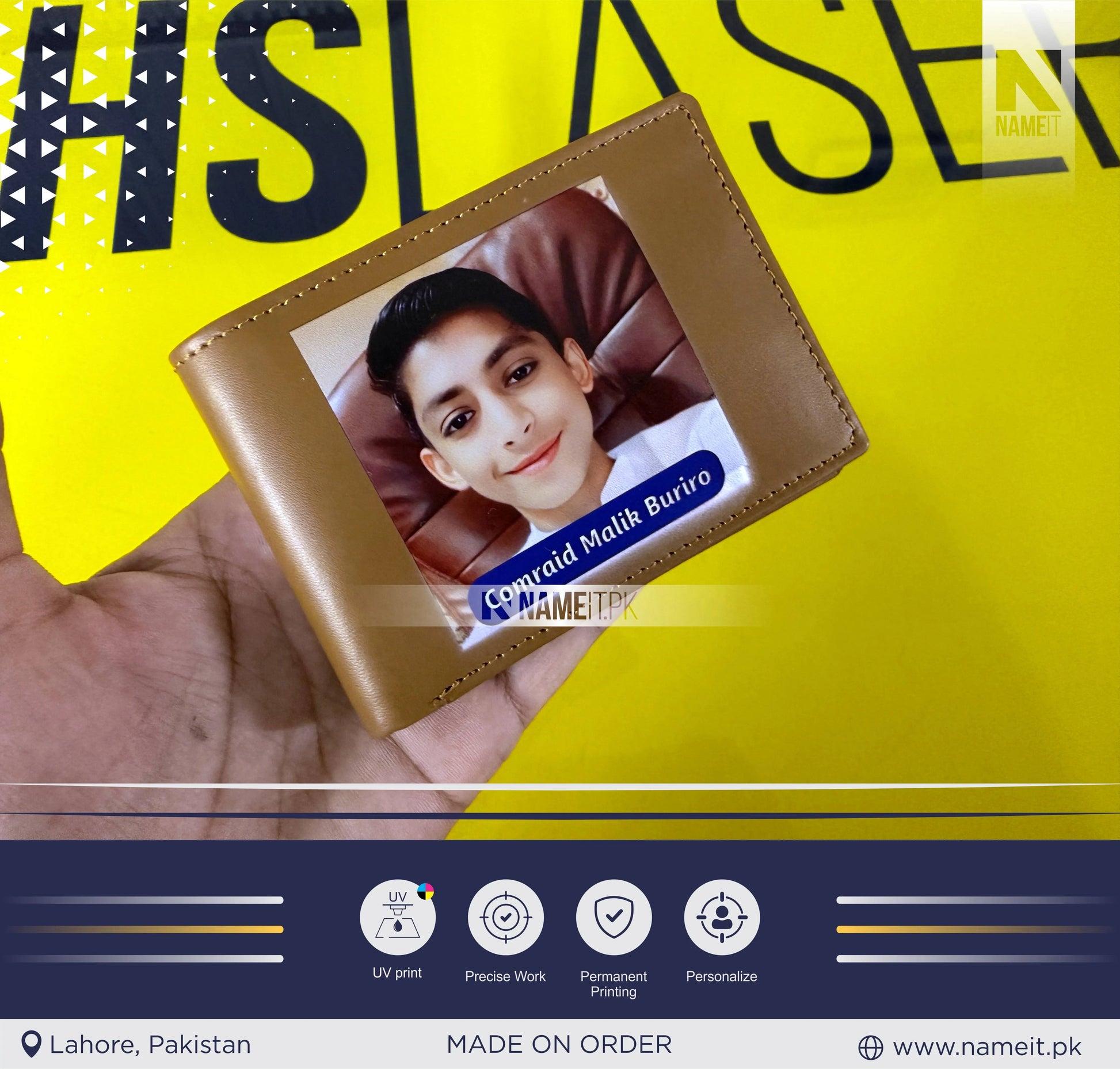 Custom Printed Men Wallet. Photo Personalized Wallet. Gift Wallet. Pu leather. Father's Day. Gift for him NAMEIT PAKISTAN