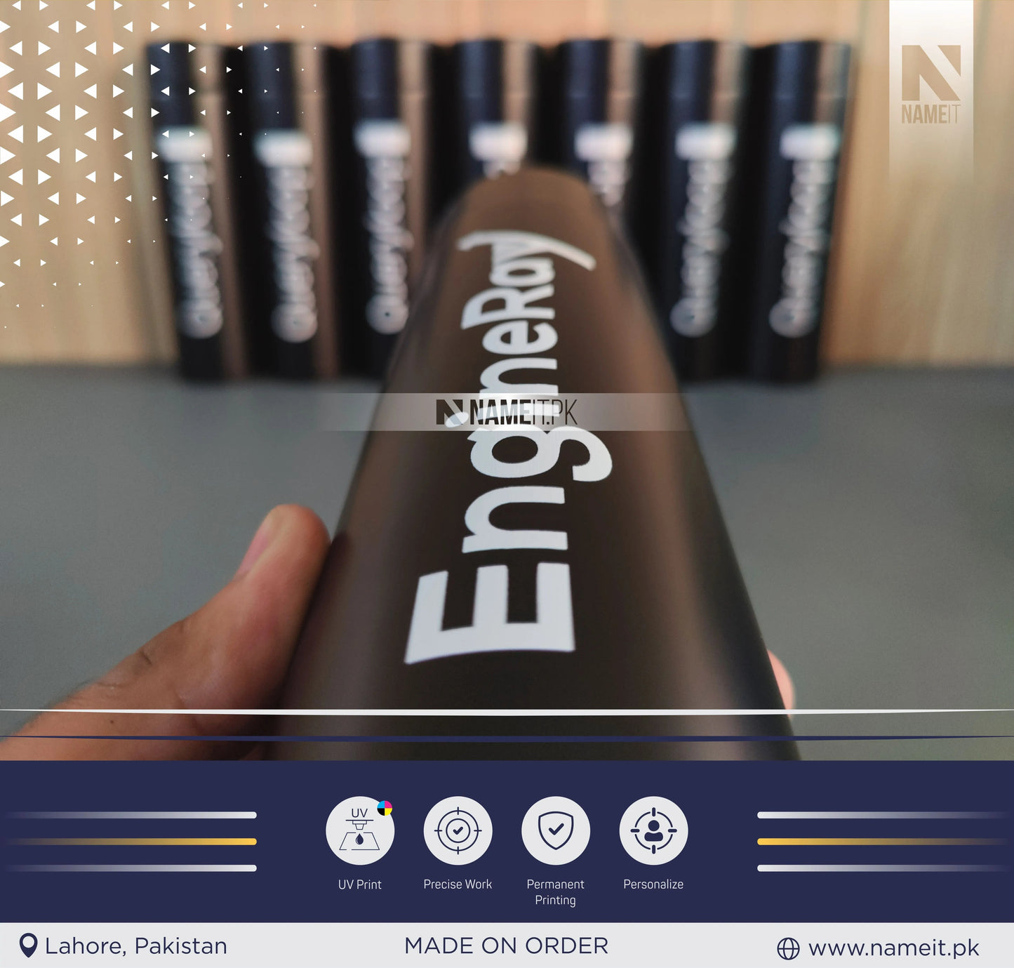 Personalized Digital Temperature Display Thermos with Name and Date, Temperature Water Bottle , Round Printed Water Bottle NAMEIT PAKISTAN