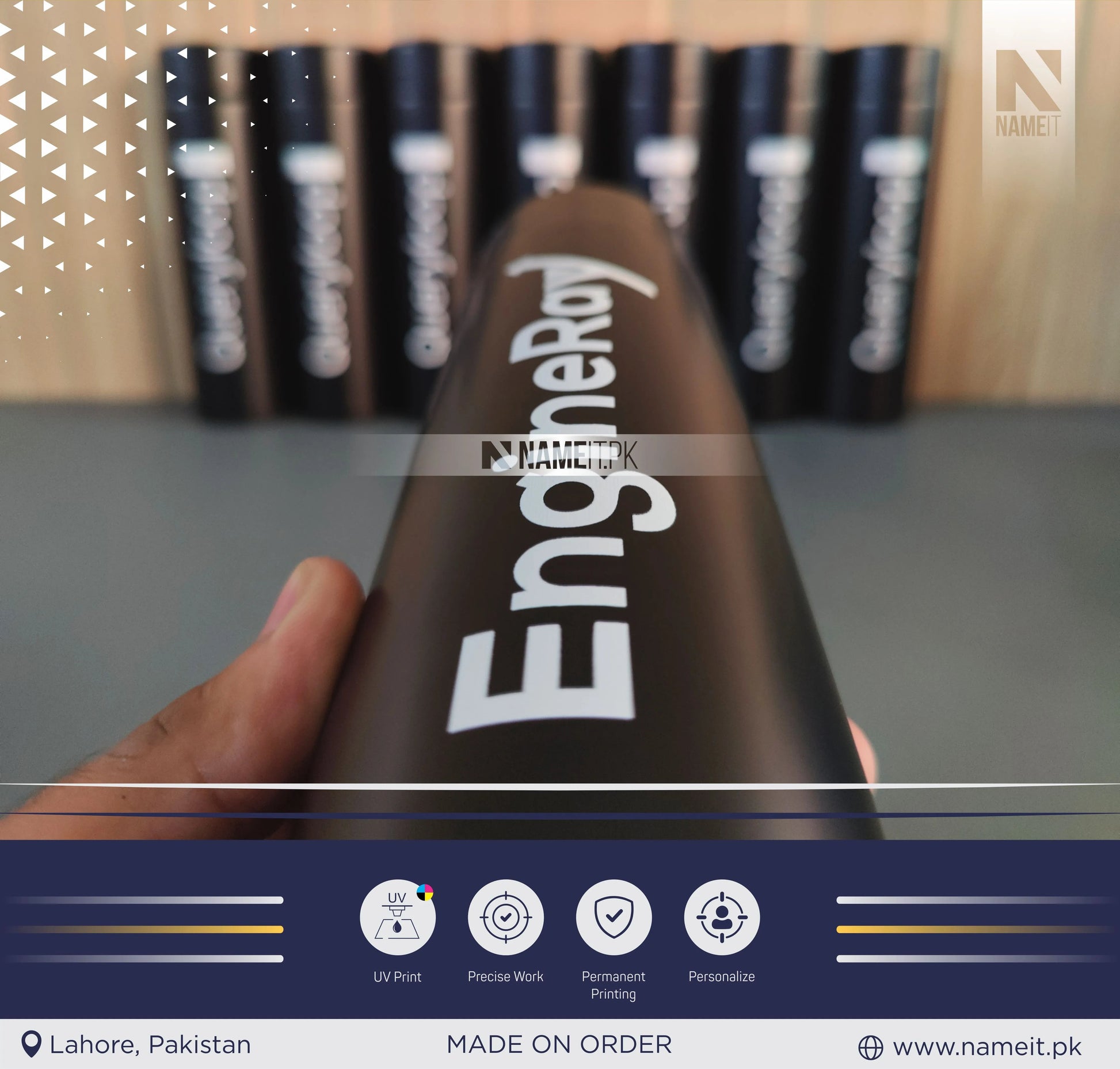 Personalized Digital Temperature Display Thermos with Name and Date, Temperature Water Bottle , Round Printed Water Bottle NAMEIT PAKISTAN