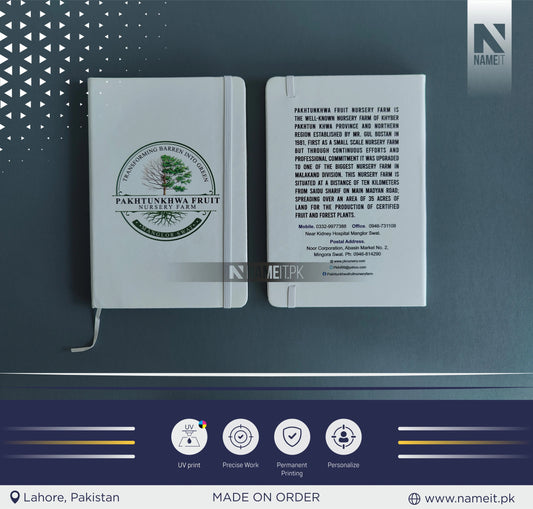 Diary, Custom Company Name Logo Diary, Front and Back side UV PRINTED NAMEIT PAKISTAN