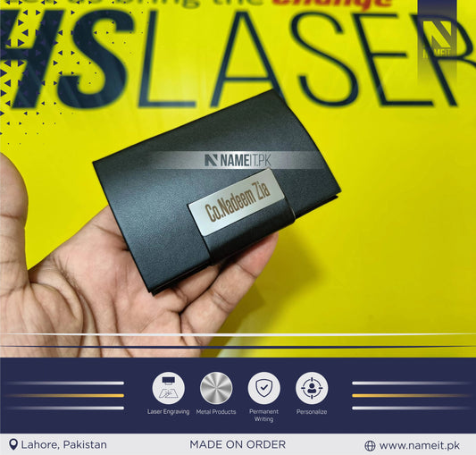 Company Personalized Business Magnetic Card Holder,  Logo/Text Laser Engraved NAMEIT PAKISTAN