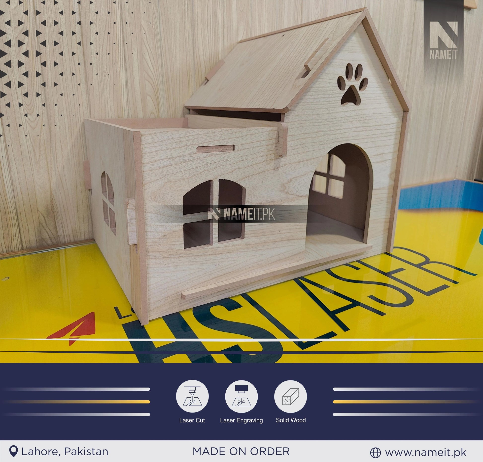 Cat Home, Custom Bungalow Cat House, Modern Cat House, Indoor cat Castle, Cat Furniture, Extra Large Cat House, Cat Bed, NAMEIT PAKISTAN