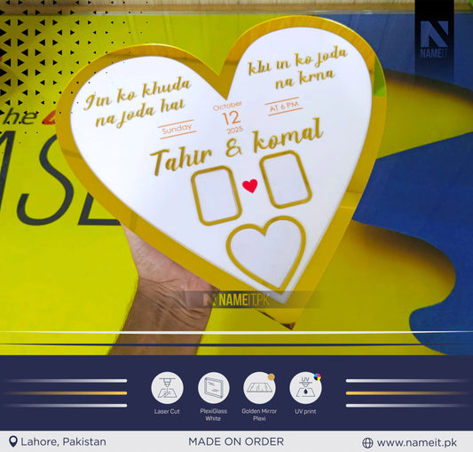 Personalized Nikkah Acrylic ThumbPrints Board Fingerprint islamic nikkah certificate Muslim Marriage Contract thumbprints Frame Customized