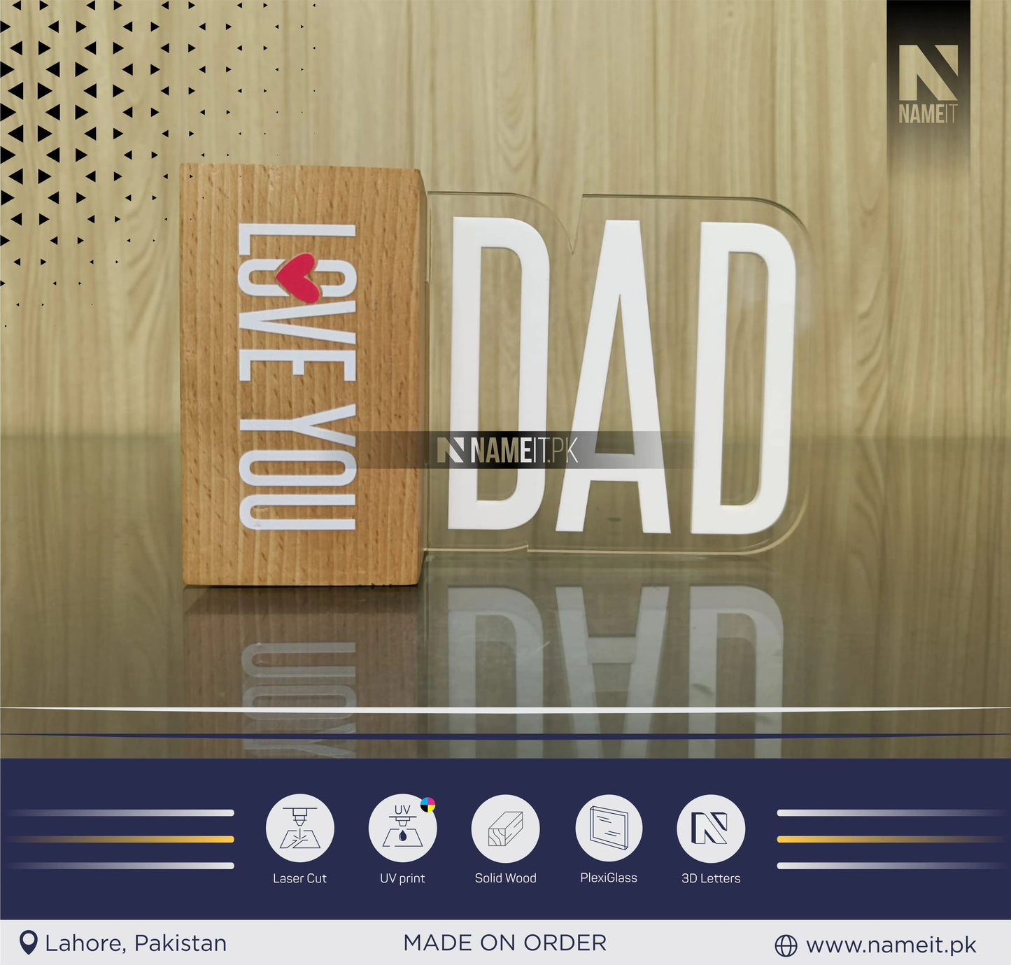Gift For Father Day, Happy Father Day Celebration, Love You DAD, Customizable NAMEIT PAKISTAN
