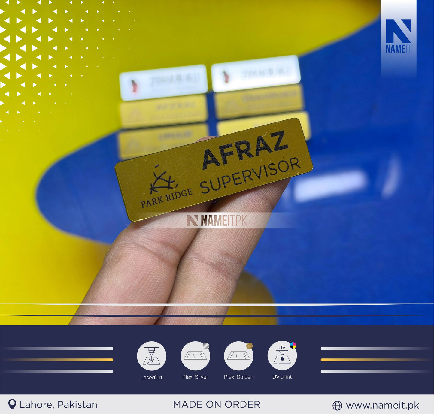 Badge, Personalised Name Badge Staff ID Tag With Magnet Attachment - Custom Laser Engraved Premium Office, Hospital, School Name Badge