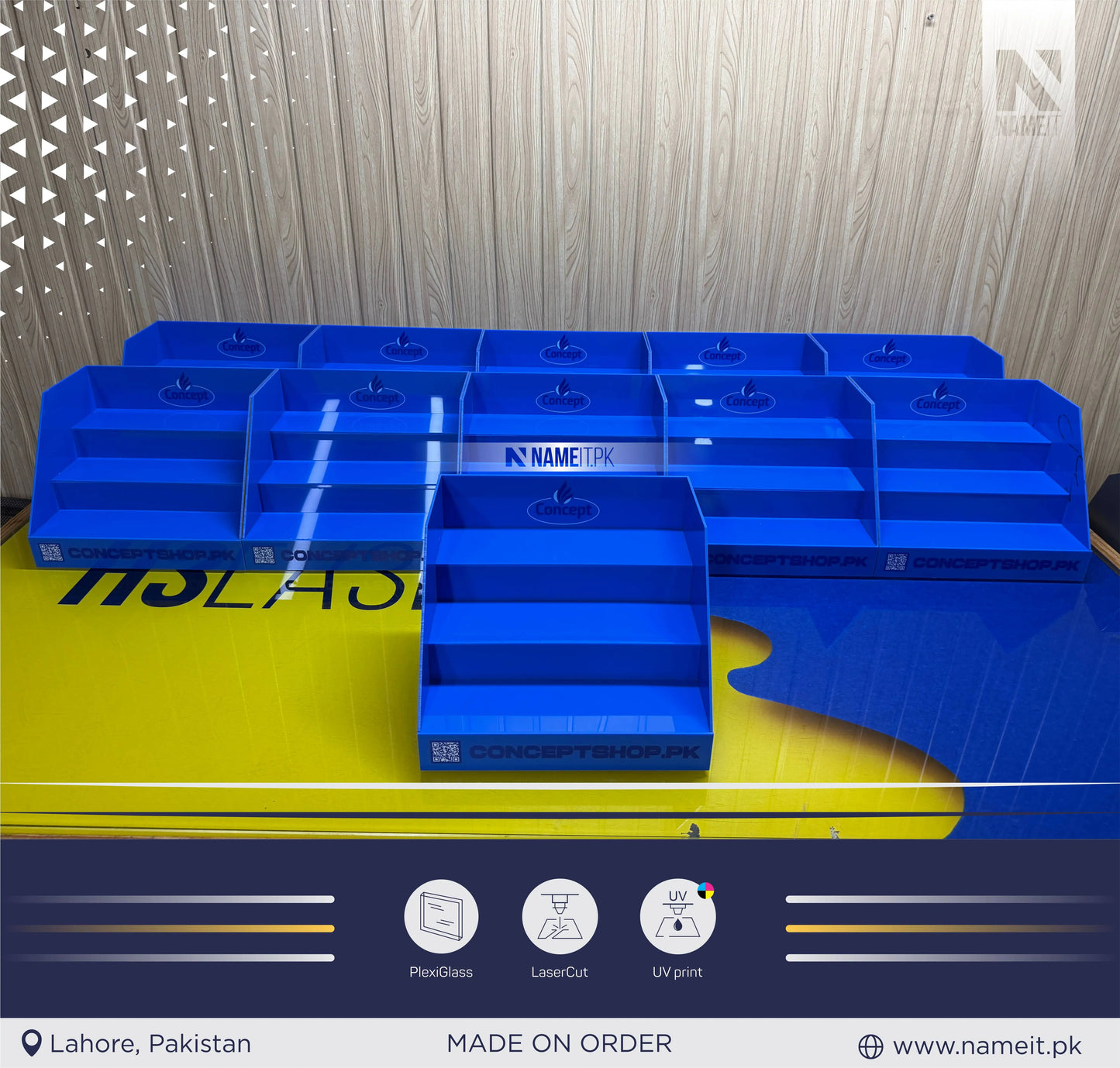 Organizer Display Stand - Custom Acrylic Uv Printed Product Organizer, Product Display Stand