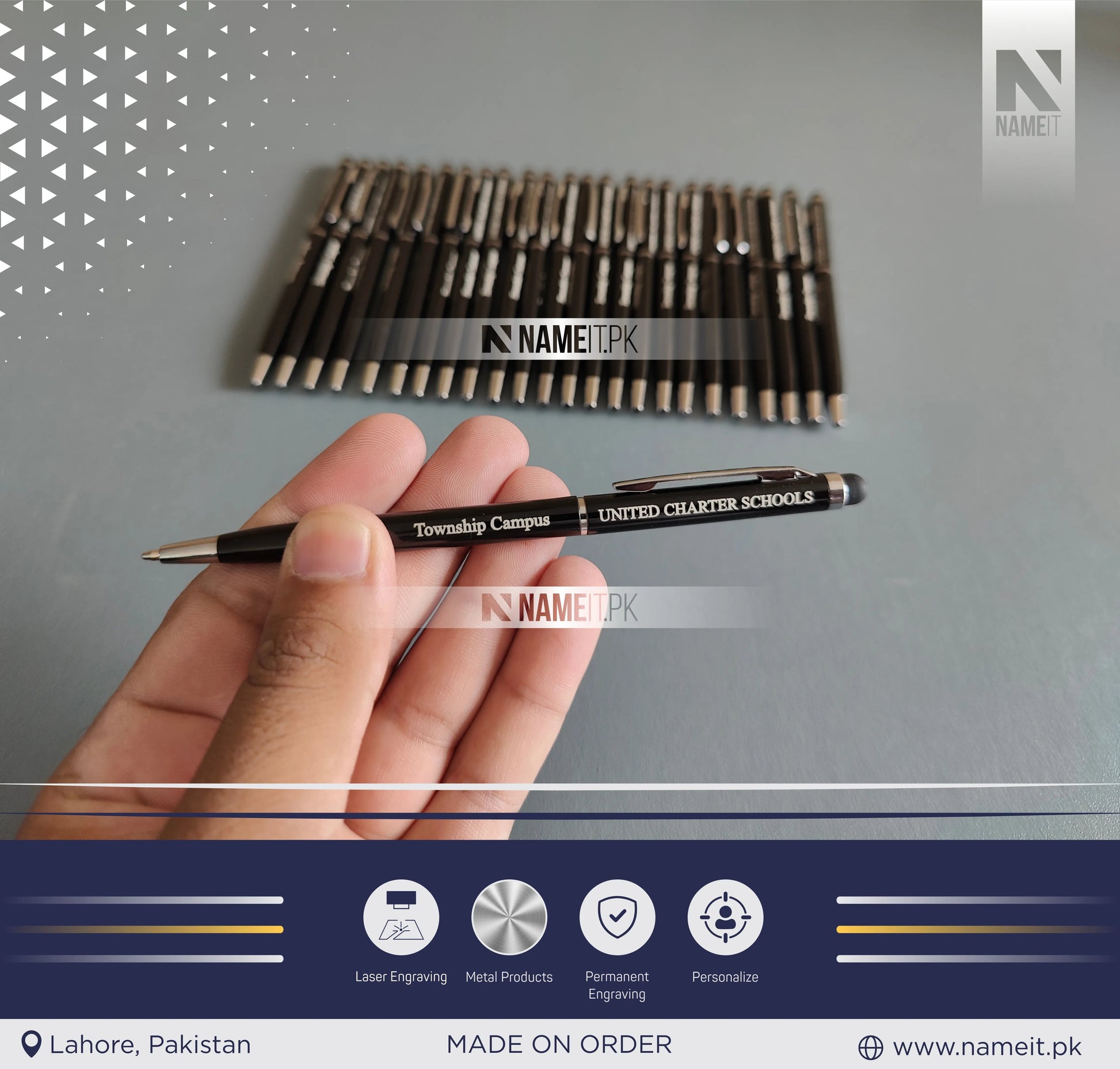 Customized Slim Metal Pen, Name Engraved Ballpoint Pen makes your Smooth writing Gift for employees,lover,Professional NAMEIT PAKISTAN