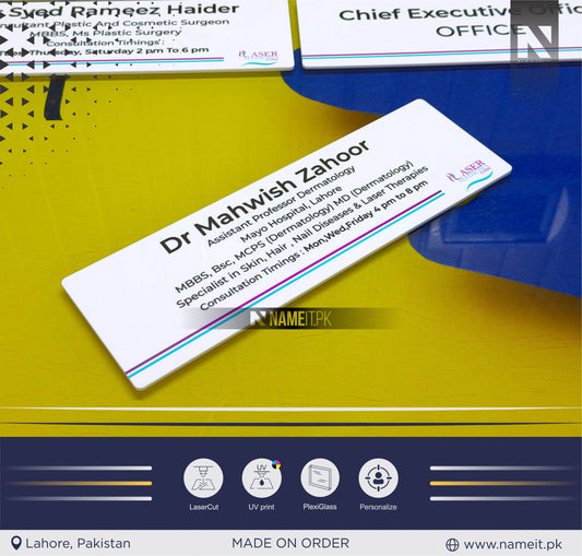 Personalised Wall Name Plate, Custom Uv Printed Door Plate, Sign, Plaque, Business Name Sign with Logo, Home Sign, Peel & Stick.