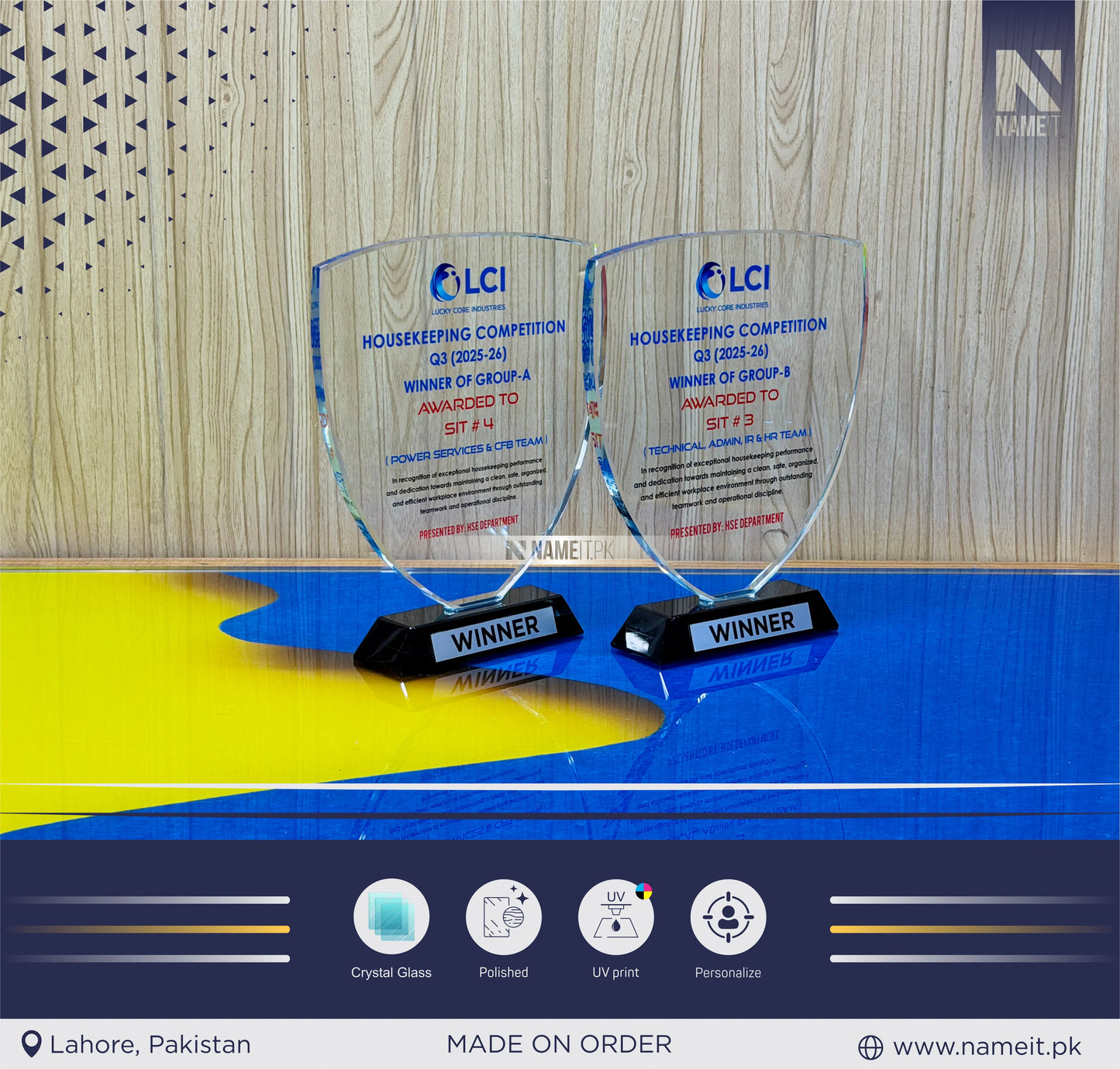 Shield, Corporate Personalized Crystal Award for Retirement Appreciation ,Gift Plaque, Graduation Plaque, Crystal Award, Printed Trophy,Award, Company Gifts