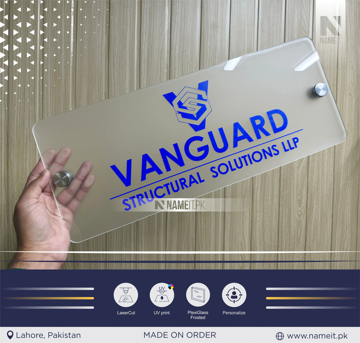 Name Plate, Business Logo Sign plate, Door Wall Sign, Custom Logo Acrylic Business Signage, Frosted Acrylic, Wall Hanging Business Office