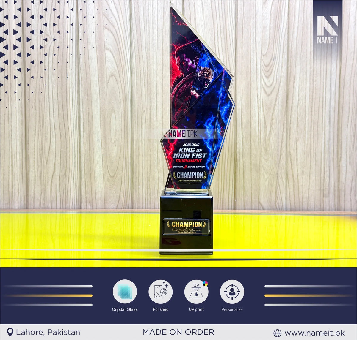 Custom Acrylic Champion Trophy Award | Premium Crystal-Style Sports Trophy | Personalized Winner Award with Custom Engraving | Tournament Champion Trophy | Corporate Event & Competition Award | Custom Achievement Trophy