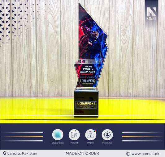 Custom Acrylic Champion Trophy Award | Premium Crystal-Style Sports Trophy | Personalized Winner Award with Custom Engraving | Tournament Champion Trophy | Corporate Event & Competition Award | Custom Achievement Trophy