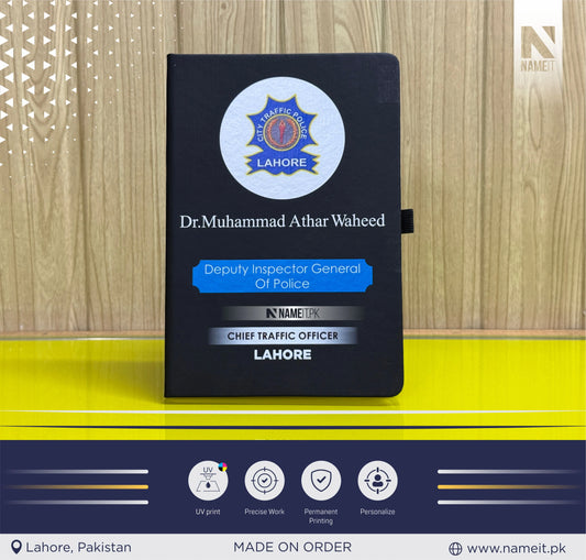 Diary, Custom Diary Printed, Customize Diary For City Traffic Police Gujranwala - Congratulations Gift - Appreciation Gift - New Officer Gift - New Job Gift