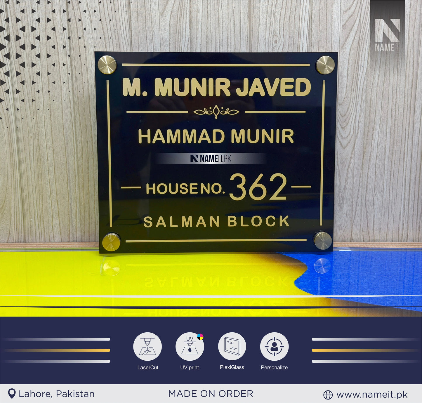 Personalised House Name Plate, House Name Sign Plaque Home Door Address House Decor Custom Home Name Plate Sign