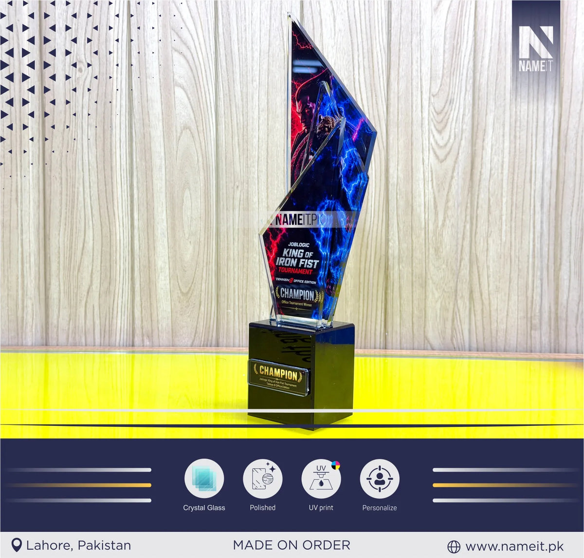 Custom Acrylic Champion Trophy Award | Premium Crystal-Style Sports Trophy | Personalized Winner Award with Custom Engraving | Tournament Champion Trophy | Corporate Event & Competition Award | Custom Achievement Trophy