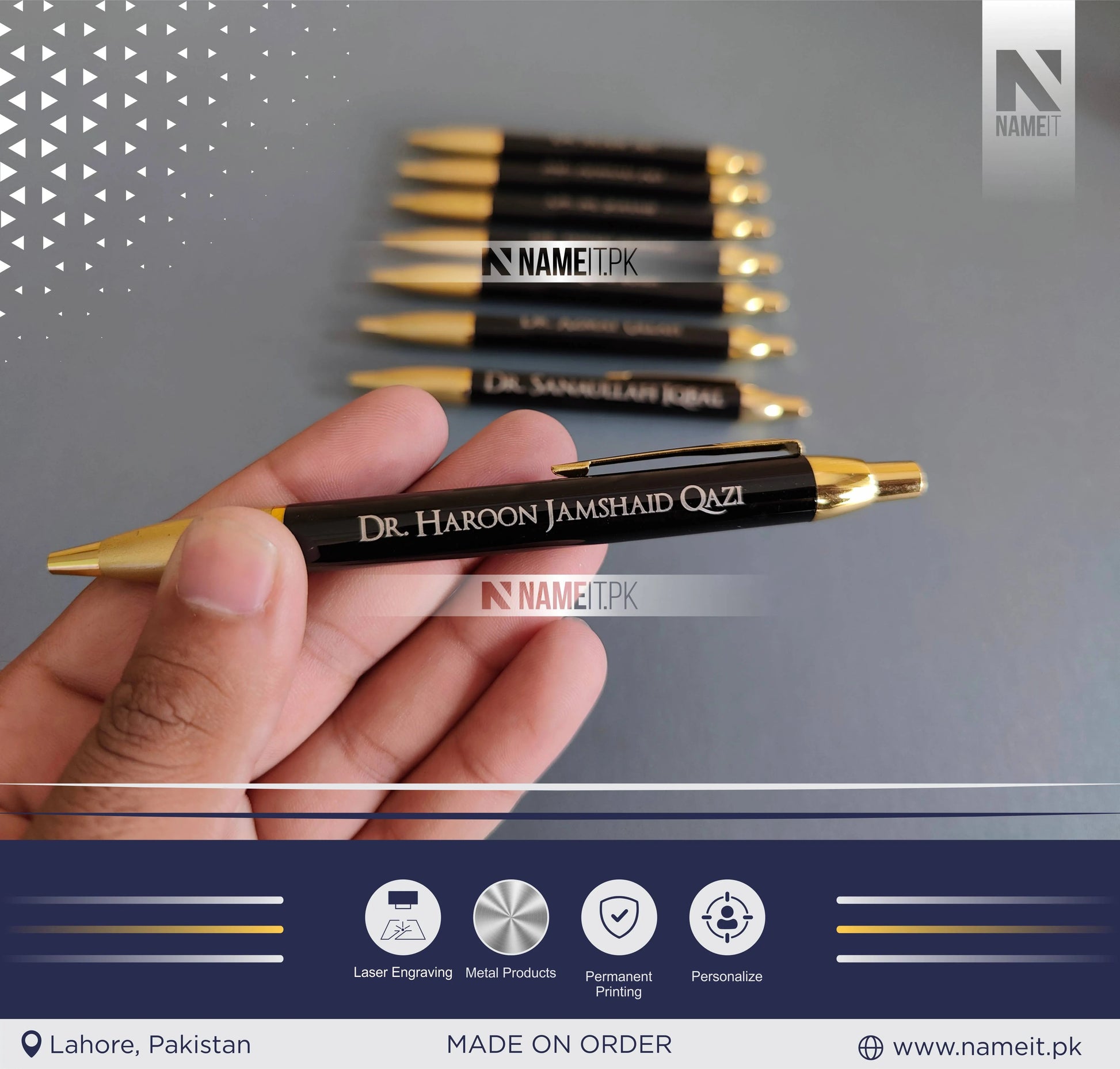 Personalized PEN, Roller Ballpen, Ballpoint Pen, Refillable Pens and retractable medium refill pen with black ink. NAMEIT PAKISTAN